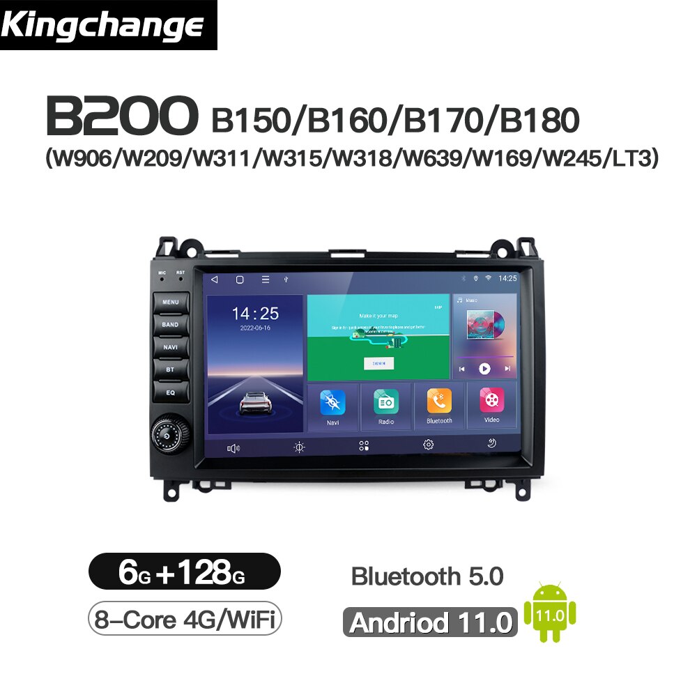 Kingchange-ڵ  Ƽ̵ ÷̾, ޸  W169 W245 W639 W906  B160 B170 B200 TPMS Viano DAB + Carplay